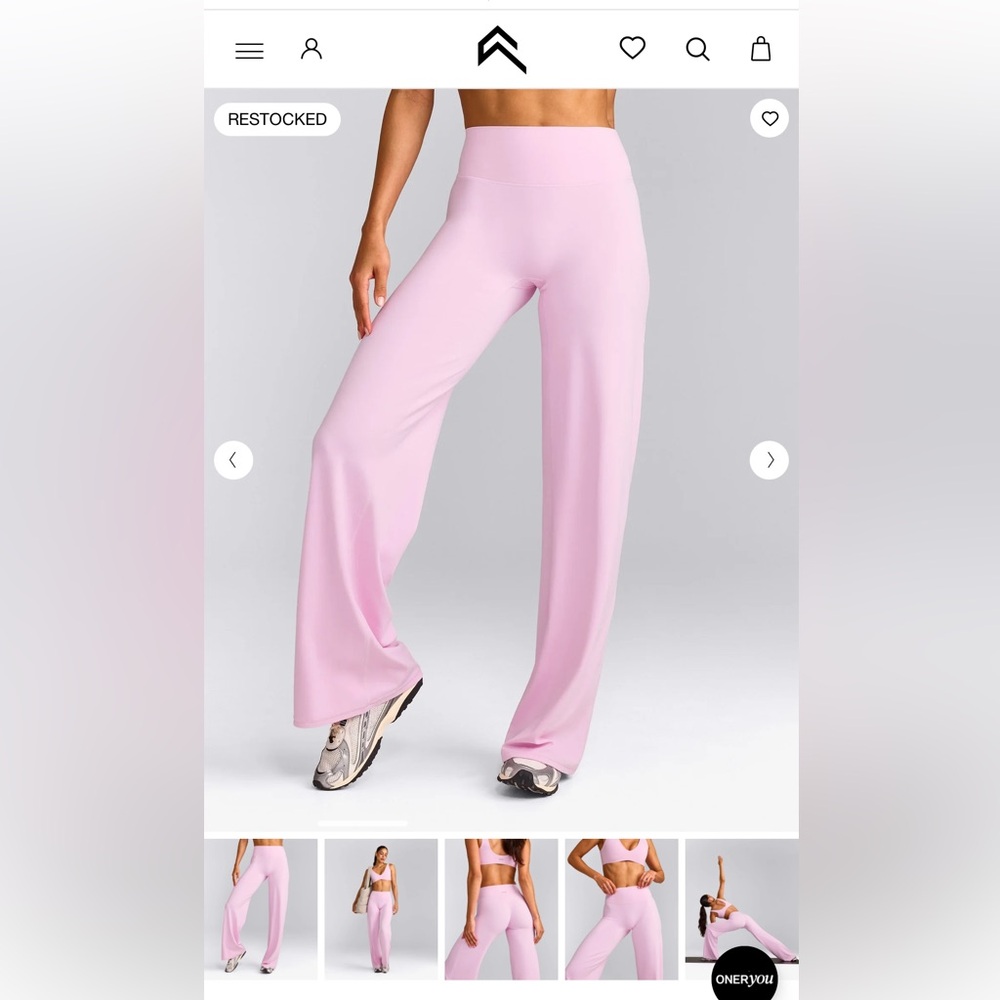 One Active SoftMotion™ Straight Leg Bottoms with Gray Logo chalk pink, regular S